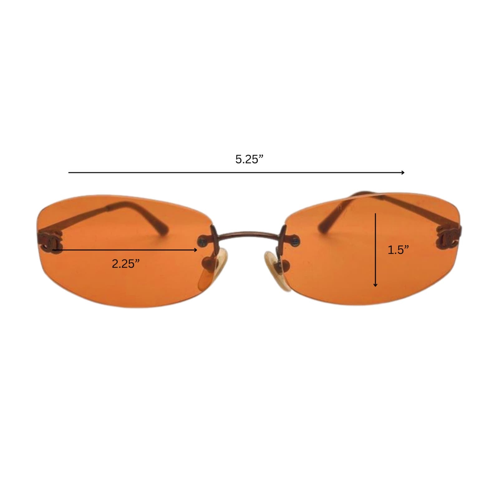 Chanel Brown Orange Metal Sunglasses - Le Look