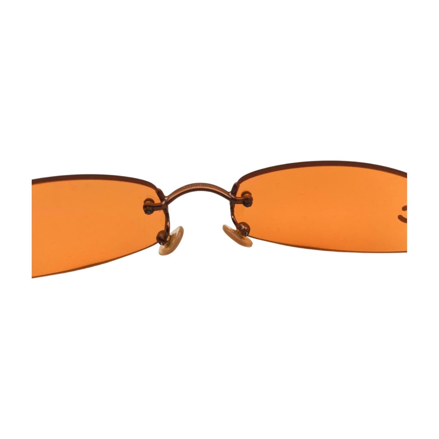 Chanel Brown Orange Metal Sunglasses - Le Look