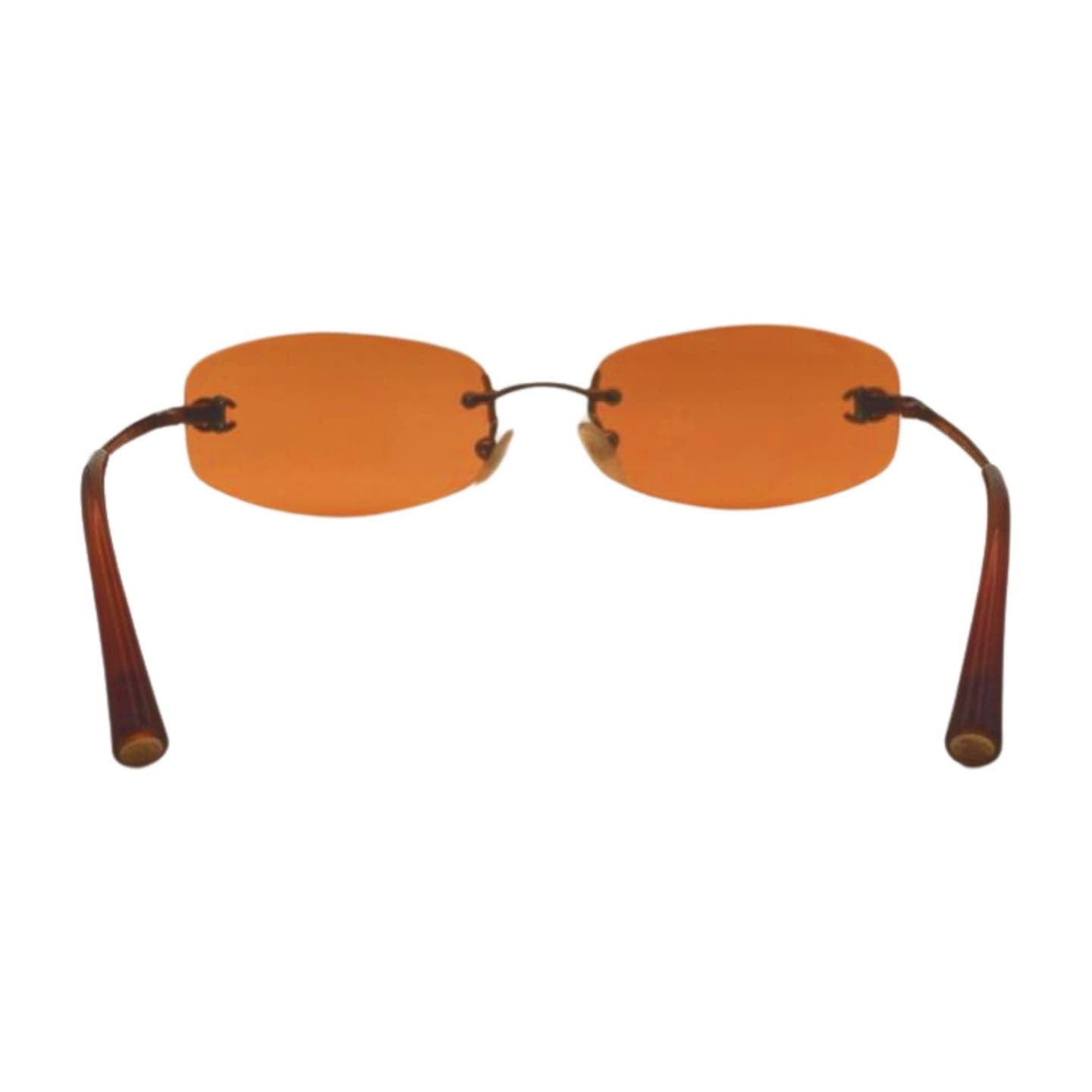 Chanel Brown Orange Metal Sunglasses - Le Look