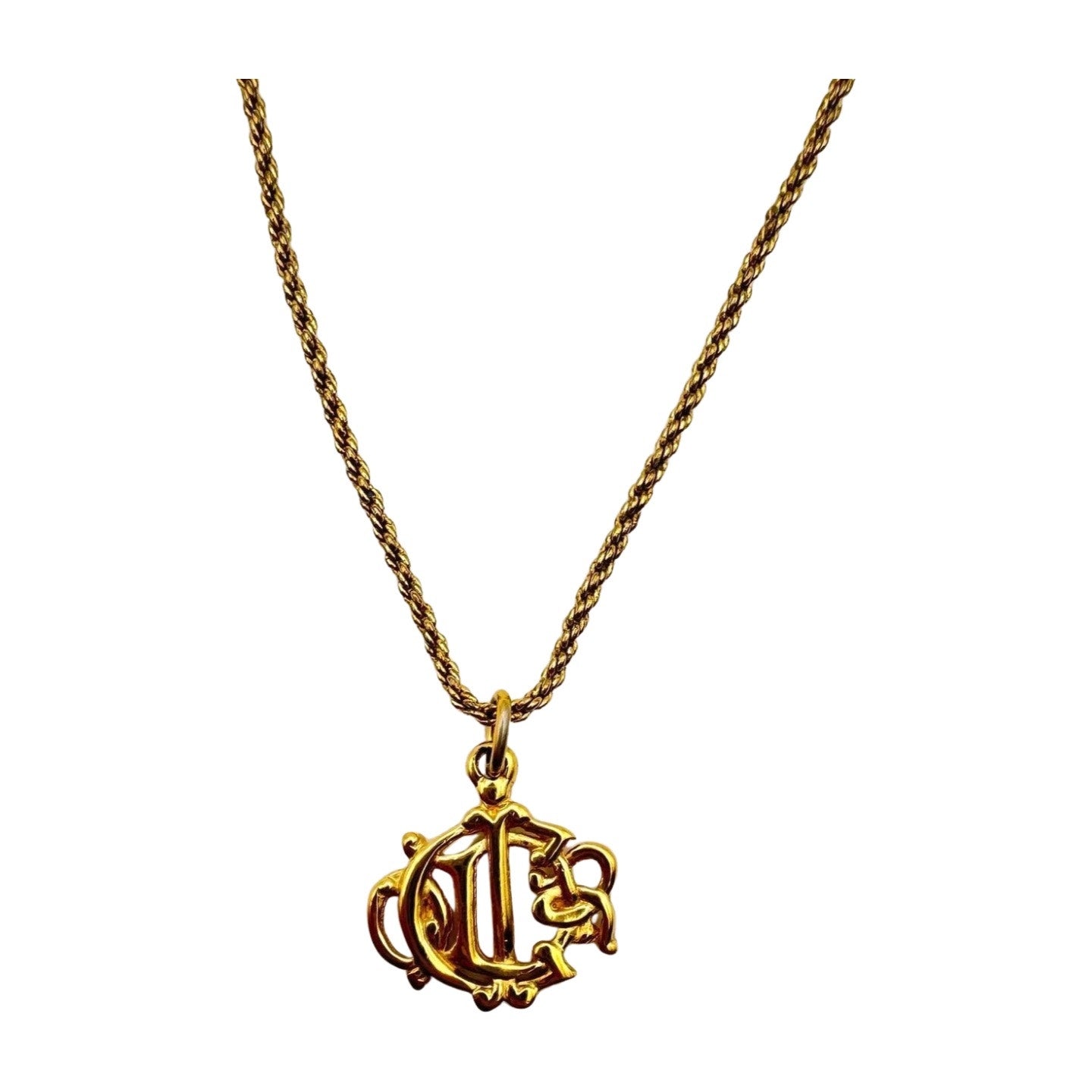 Christian Dior Mini Logo Insignia Necklace - Le Look