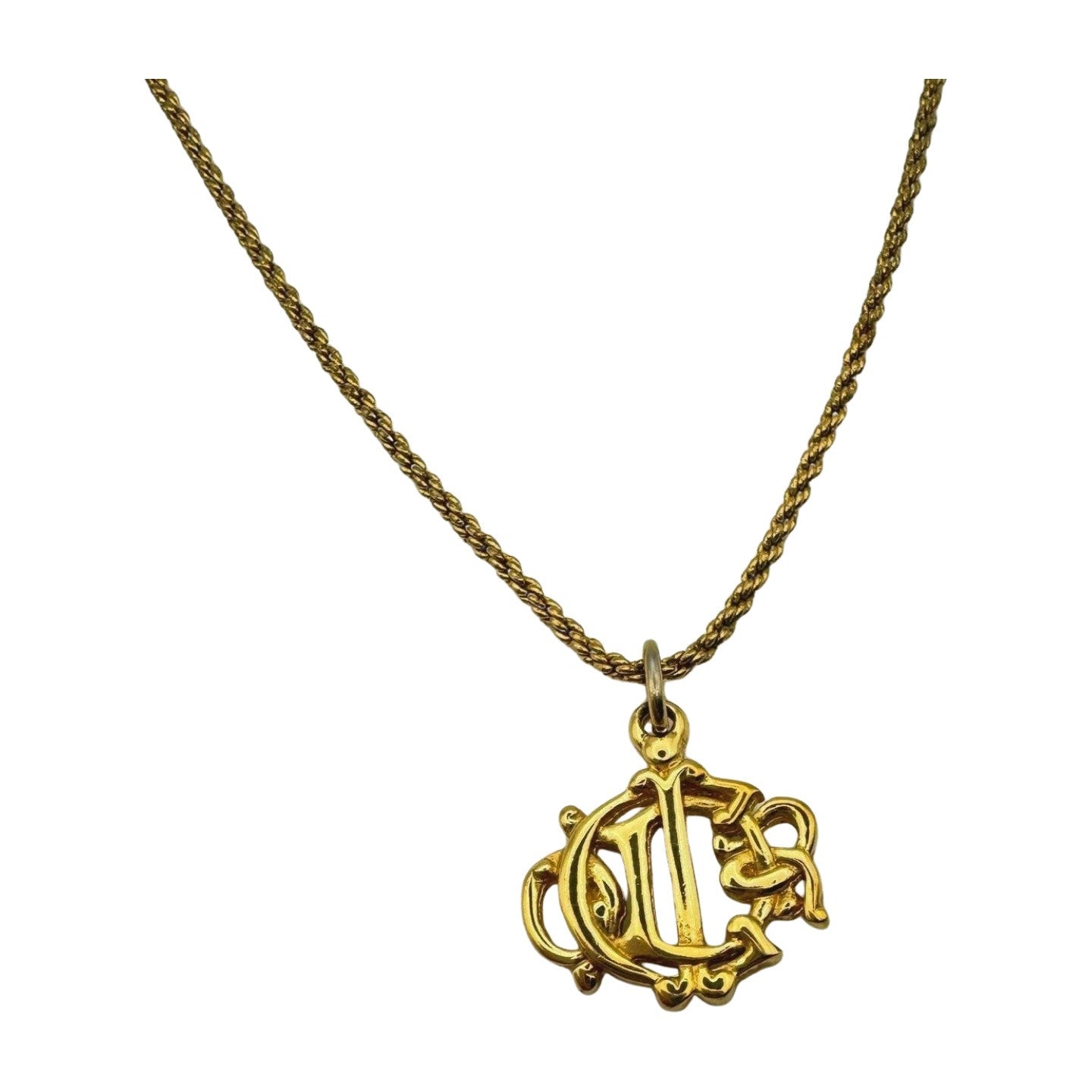 Christian Dior Mini Logo Insignia Necklace - Le Look