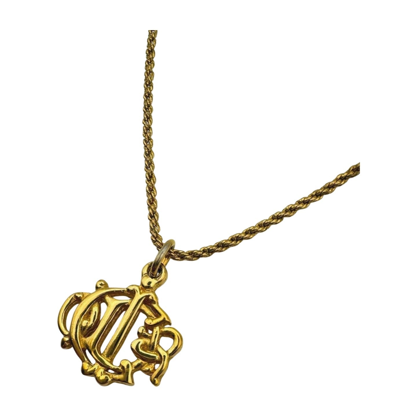 Christian Dior Mini Logo Insignia Necklace - Le Look