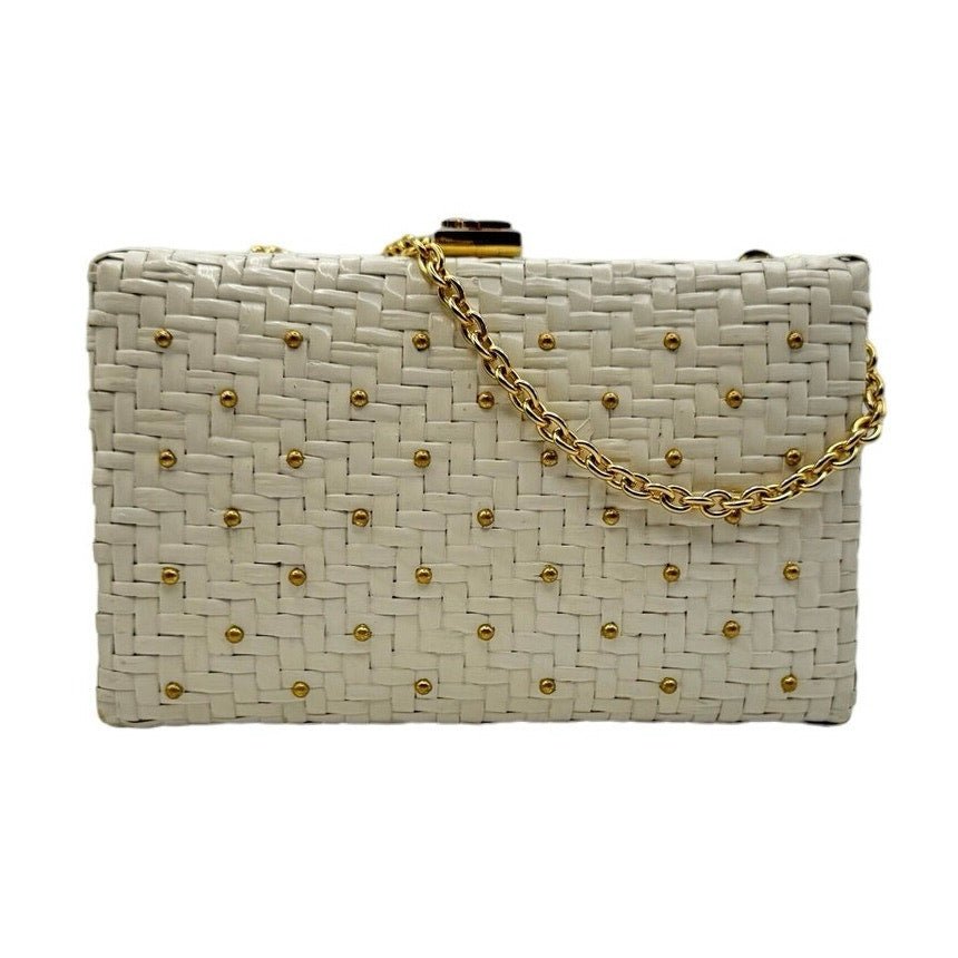Gold studded bag sale