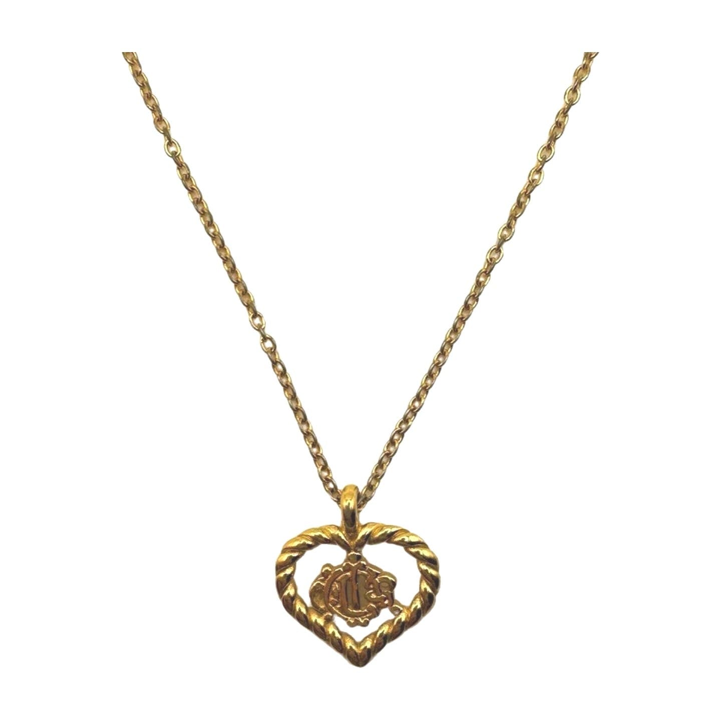 Dior Insignia Logo Heart Necklace - Le Look