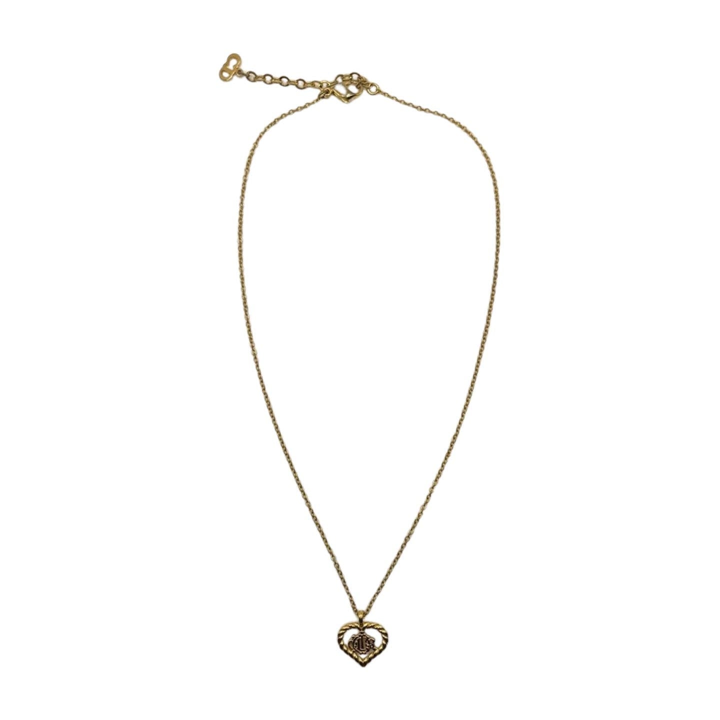 Dior Insignia Logo Heart Necklace - Le Look