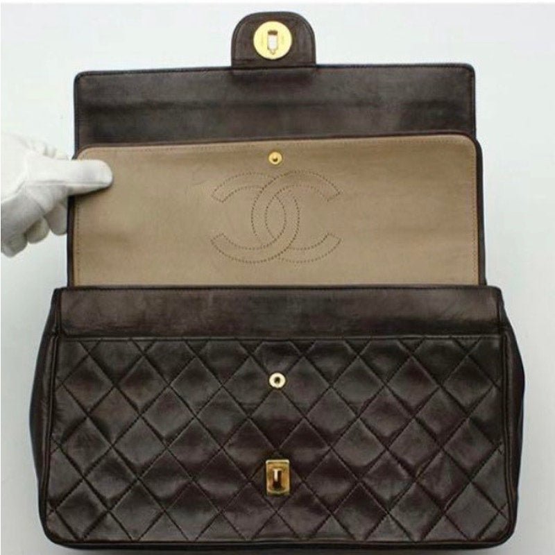 Rare Vintage Chanel Two - Tone Double Flap Bag - Le Look