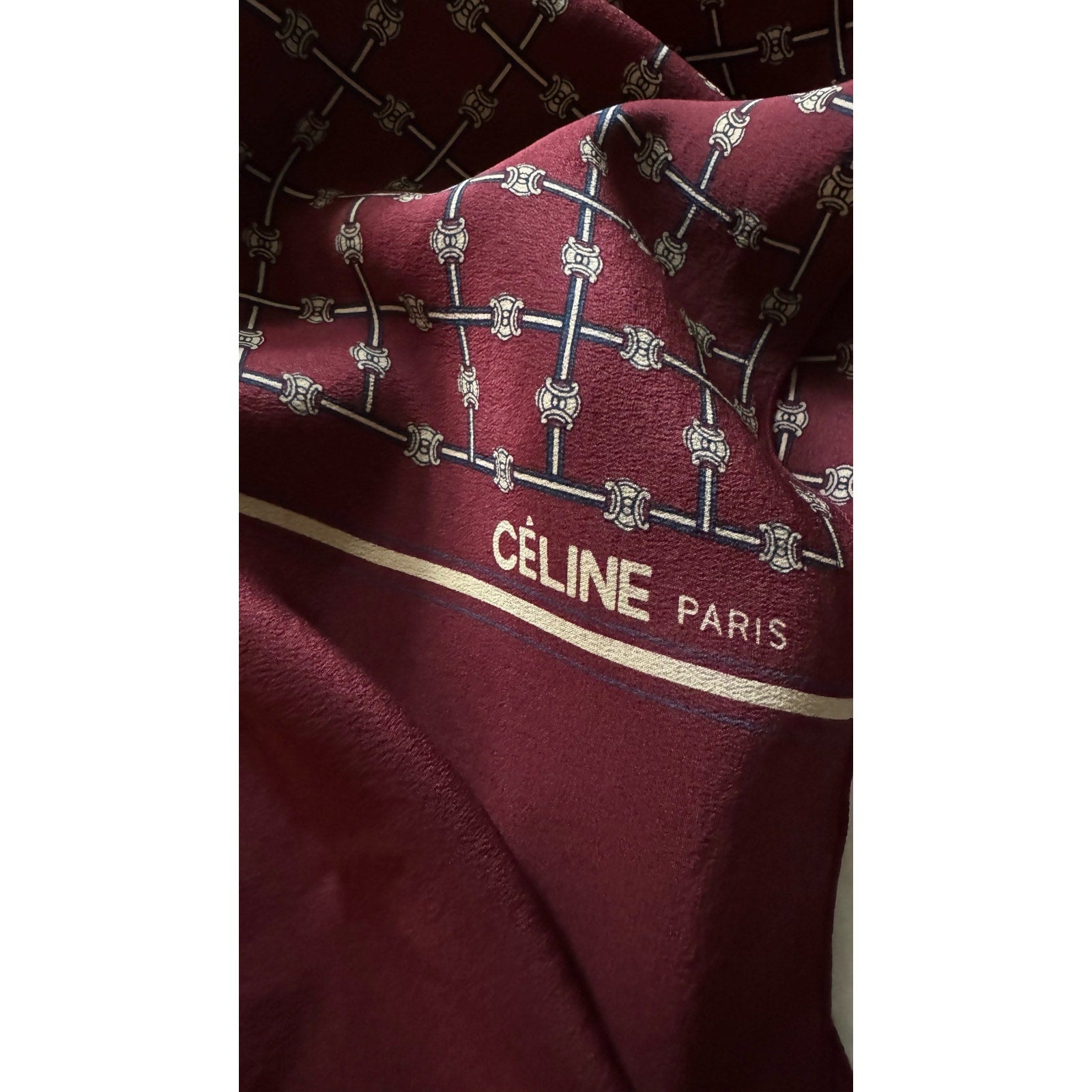 New Vintage Limited CELINE Paris Vintage Silk Scarf C: Lavender S: high quality L