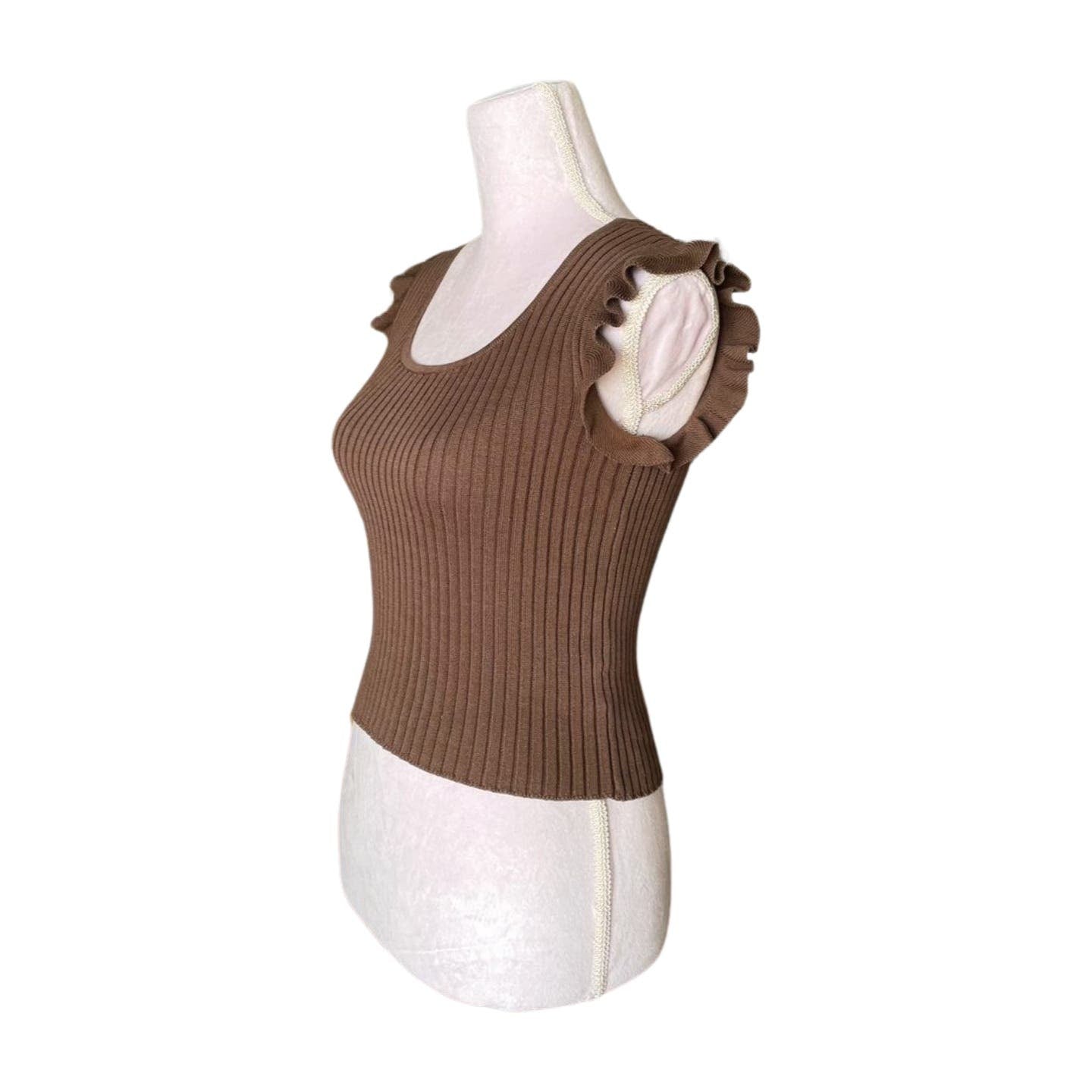 Vintage Miu Miu Brown Sweater Tank - Le Look