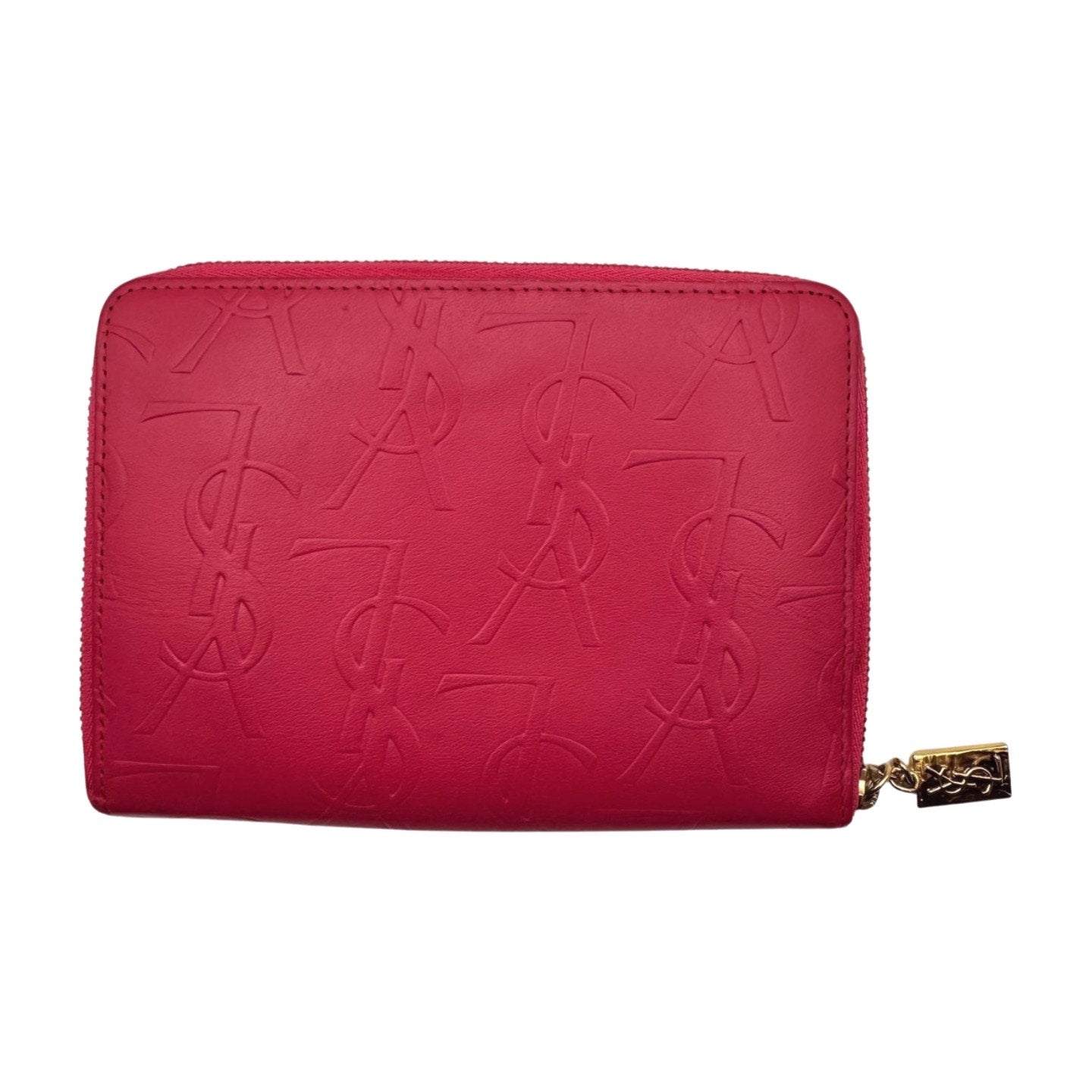 Vintage YSL Embossed Fuchsia Wallet - Le Look