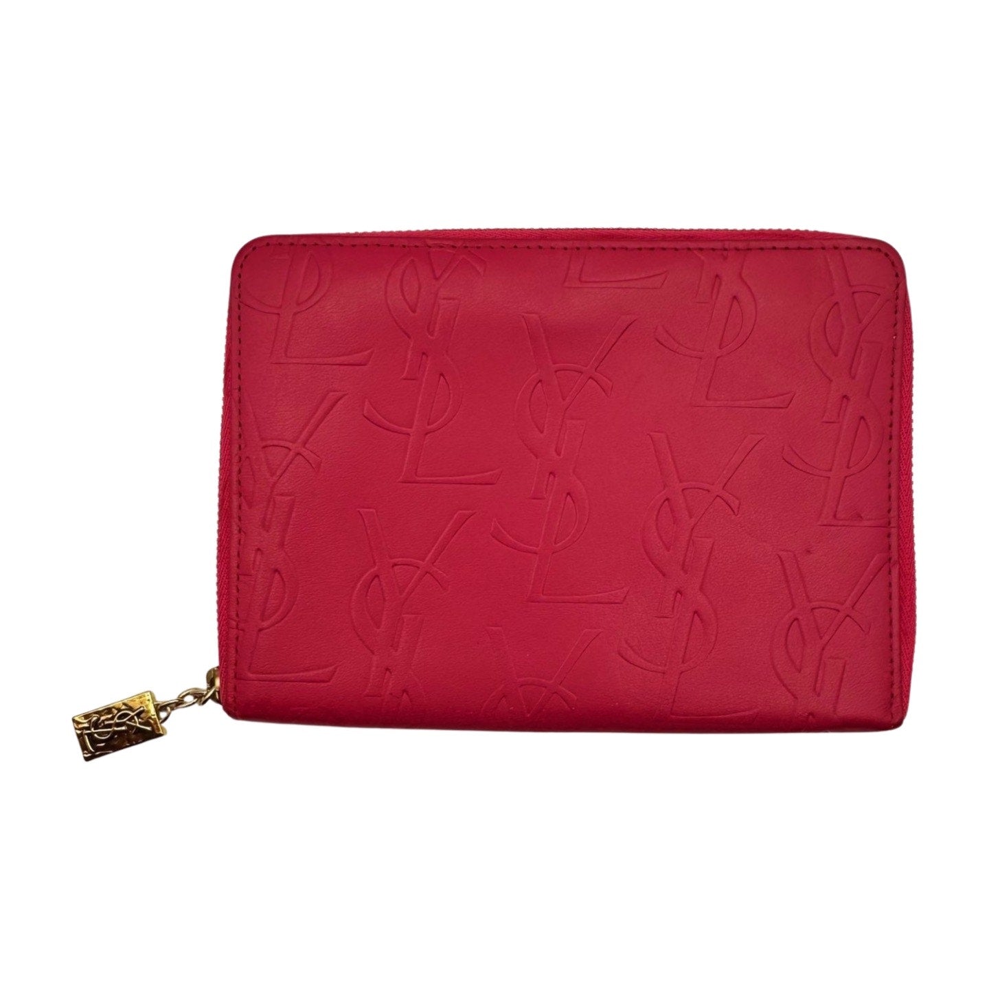 Vintage YSL Embossed Fuchsia Wallet - Le Look