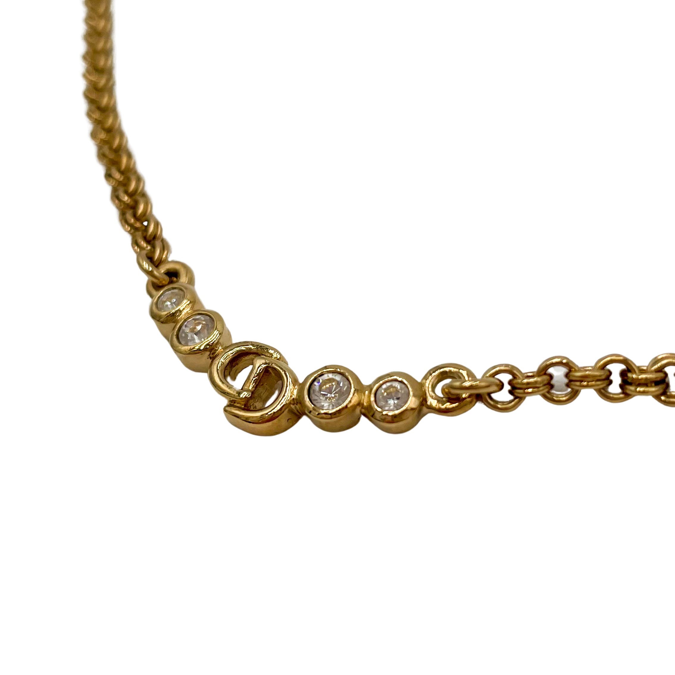 Dior Vintage Gold CD Logo Necklace - Le Look