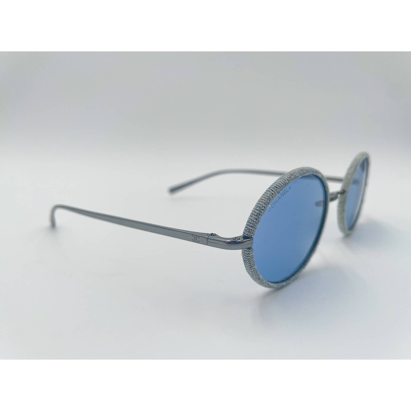 Chanel Metal Denim Oval Sunglasses - Le Look