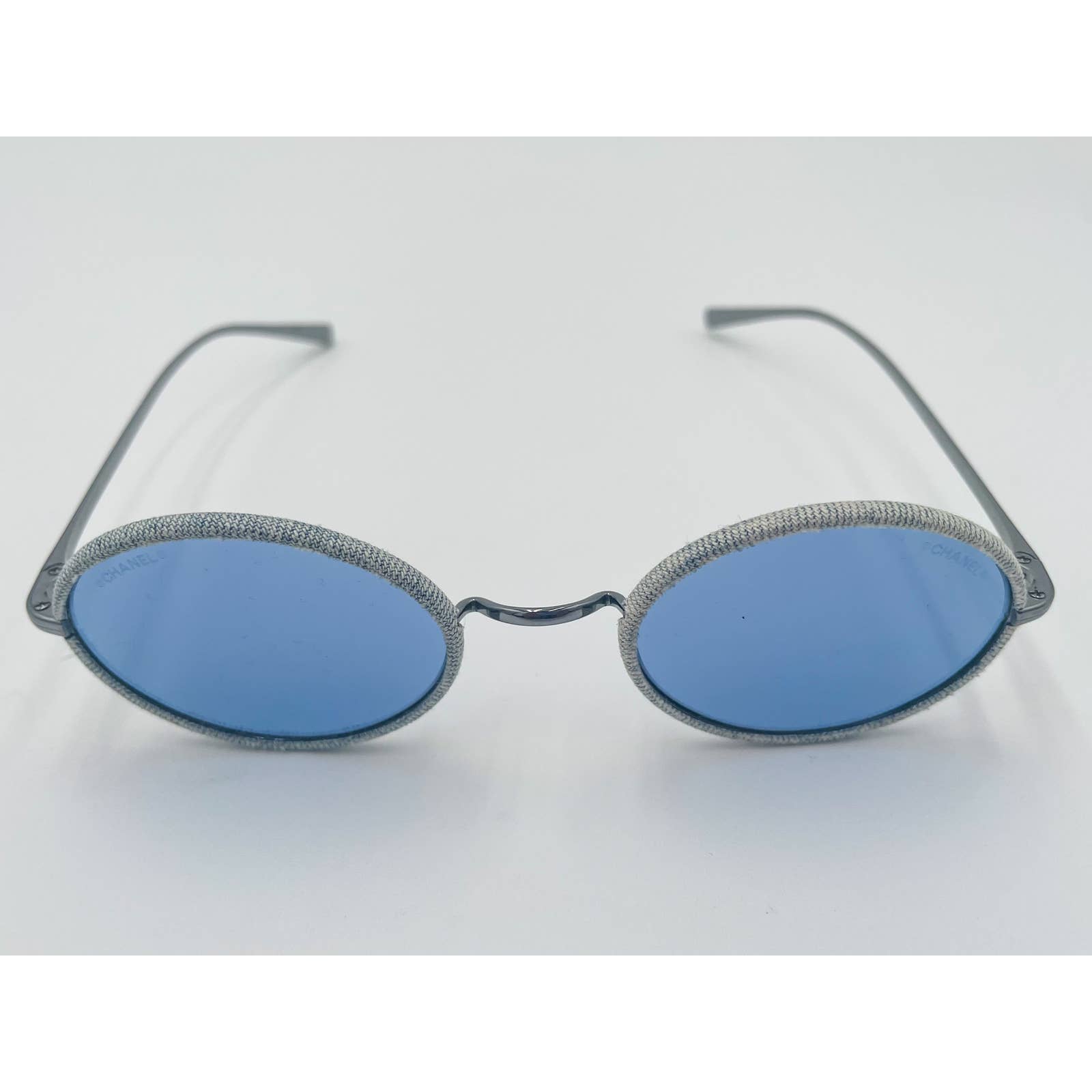 Chanel Metal Denim Oval Sunglasses - Le Look