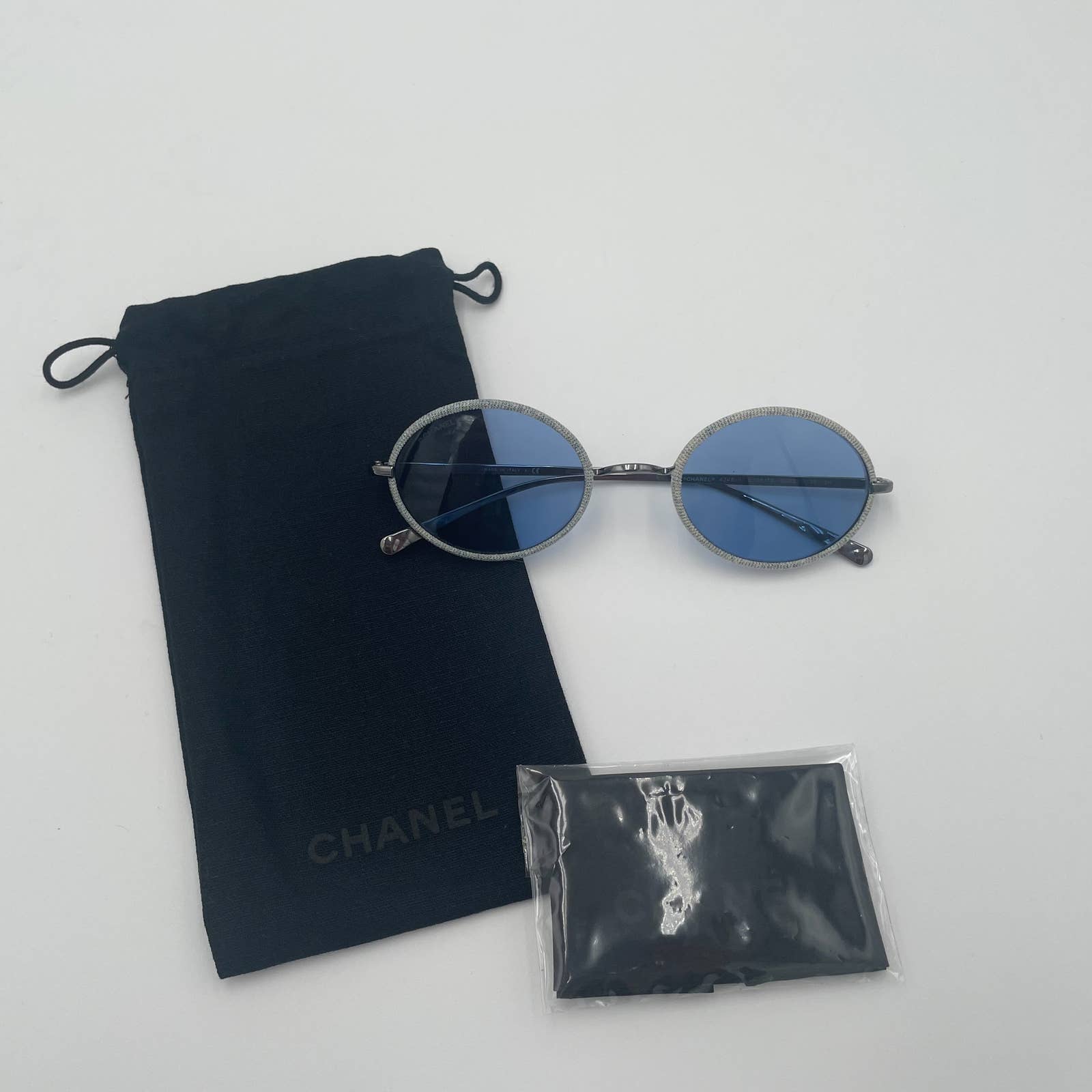 Chanel Metal Denim Oval Sunglasses - Le Look