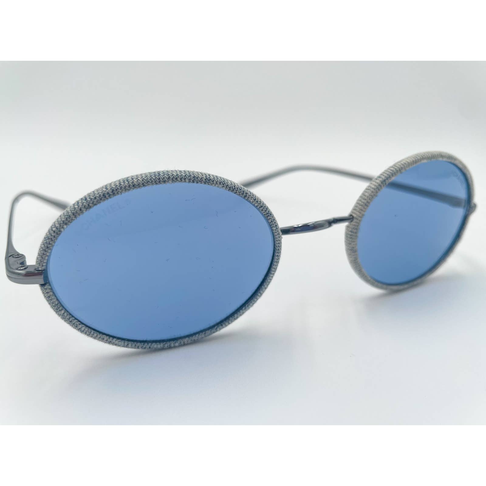 Chanel Metal Denim Oval Sunglasses - Le Look